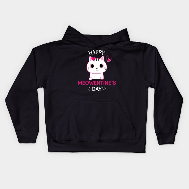 Cute Cat Valentines Day Shirt for Girls Kitty Quote Kids Hoodie by jadolomadolo